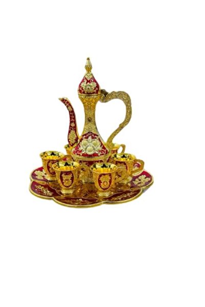 genernic Royal Red Coffee Pot and Cups Set