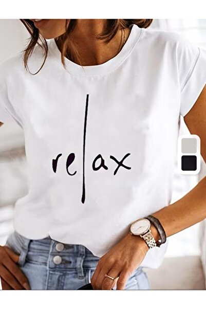 LELVANİ تيشيرت مطبوع عليه نقش كتابي مريح