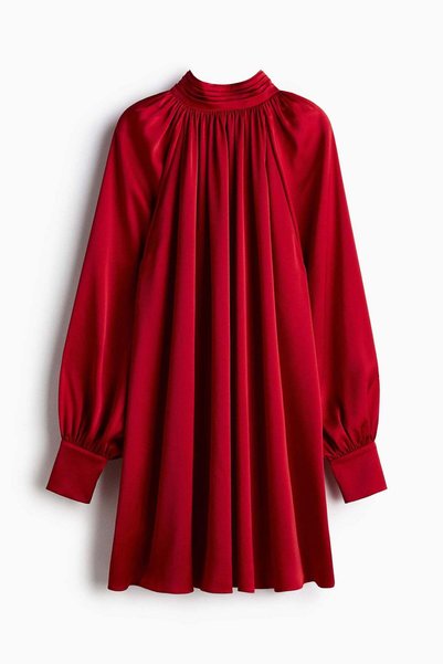H&M Scarf-detail satin dress
