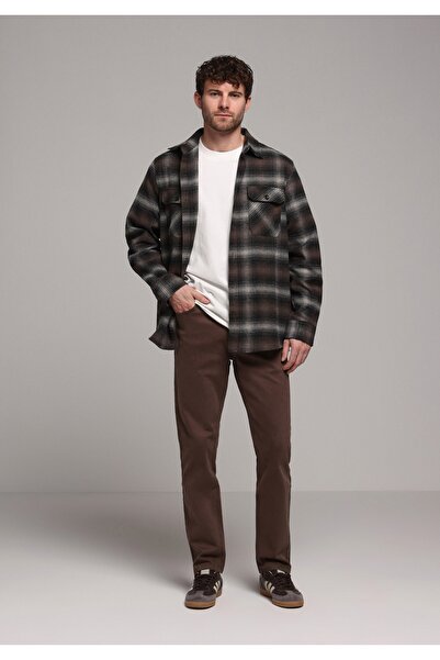 Colin's Regular Fit Mid Waist Straight Leg Men's Brown Trousers