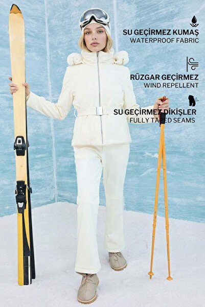 DeFacto Regular Fit Fleto Pocketed Flared Extra Long Softshell Ski Pants F2362Ax25Wn