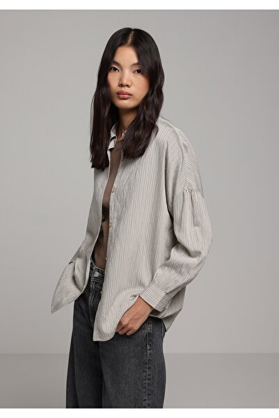 Colin's Fashion Fit Shirt Cămașă cu mânecă lungă pentru femei, bej, cu dungi