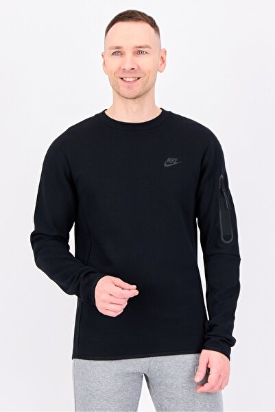 Nike سويت شيرت رجالي رياضي بأكمام طويلة مناسب للخارج، أسود