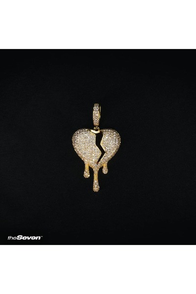 The Seven Jewellery Iced Out Melting Heart Pendant Kolye Ucu
