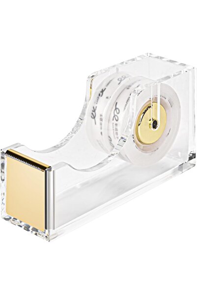 Arabest Clear Acrylic Tape Dispenser for Office & Home,Modern 1 Inch Core Adhesive Tape Cutter & Holder