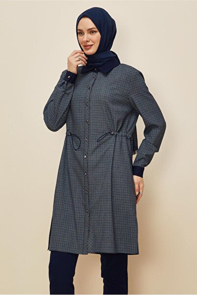 Alvina Shirt Collar Plaid Tunic 46251