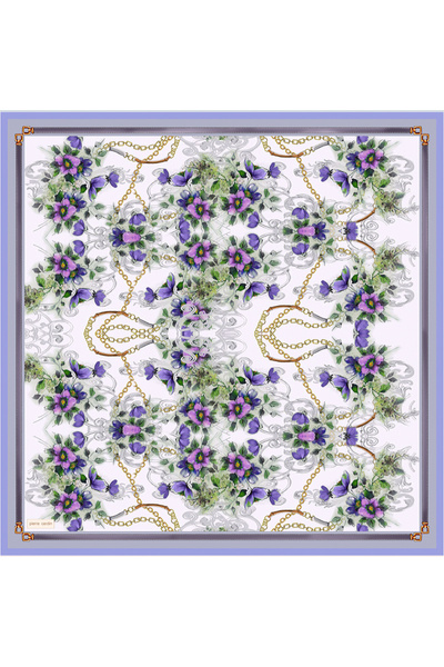 Pierre Cardin Lila 90X90 İpek Krep Saten Eşarp