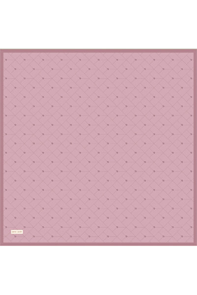 Pierre Cardin Pembe Logo Desenli 90X90 İpek Krep Saten Eşarp