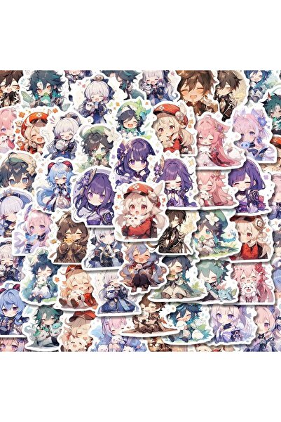 Miniso 100PCS 100PCS Kawaii Genshin Impact Stickers Cartoon Anime Game Decals Suitcase Scrapbooking Laptop