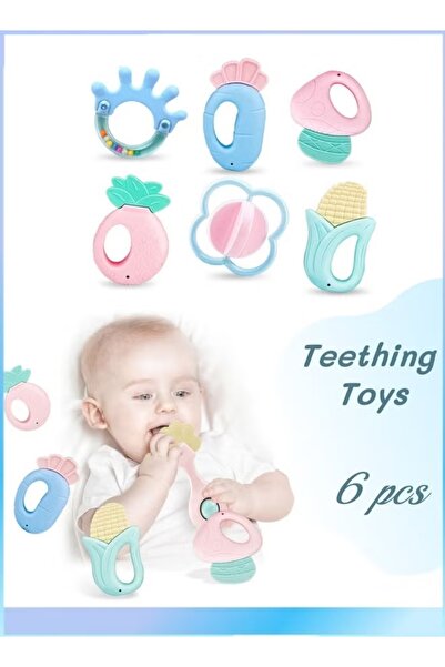 Generic 6Pcs Baby Teething Toys Food Grade Silicone Baby Teether for Sucking Needs, Soothe Babies Teething