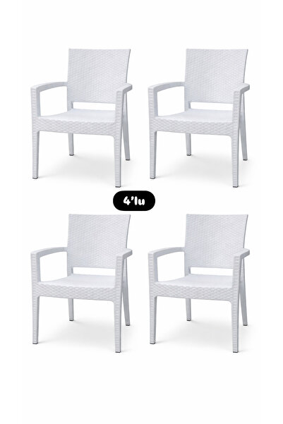 Çapa Masa Sandalye Capissi kollu koltuk beyaz 4 adet