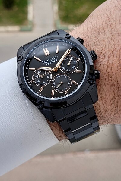 Ferrucci Black Color 43 mm Inside Gauges Active Men's Wristwatch