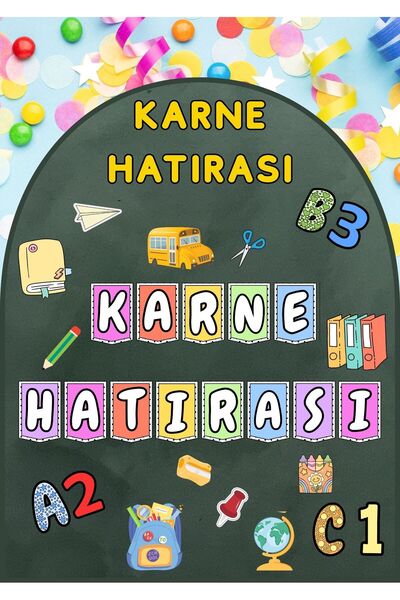 VeroCrafts KARNE HATIRASI LAMİNASYONLU PANO YAZISI (KARNE GÜNÜ)- 13 HARF- 19 ...