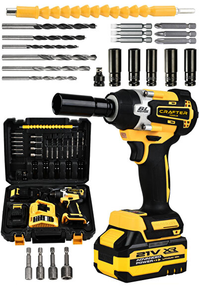 CRAFTERTOOLS 21V 450 Nm Şarjlı Torklu Somun Sıkma Bijon Sökme Kömürsüz Matkap