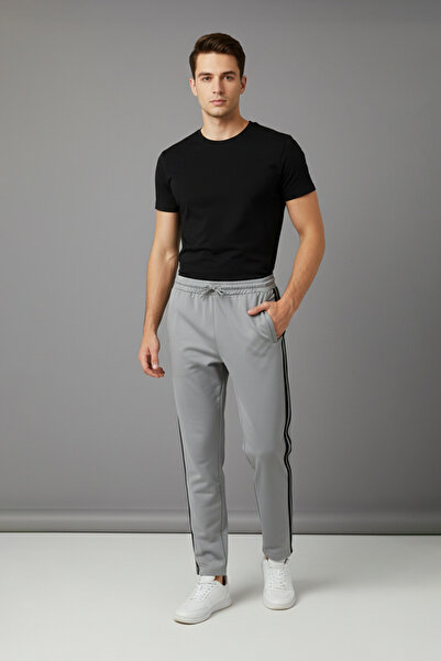Fulla Moda Striped Sweatpants with Tie-Up Waist