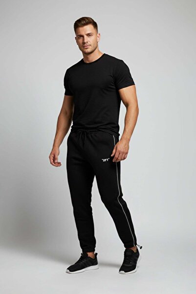 Fulla Moda Baggy Sweatpants with Tie-Up Stripes and Leg Stoppers