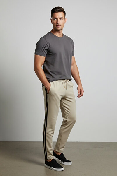 Fulla Moda Striped Sweatpants with Tie-Up Waist