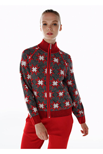 Knitss İkonik AprÈs-Skı Yıldız Desenli Triko Hırka Siyah