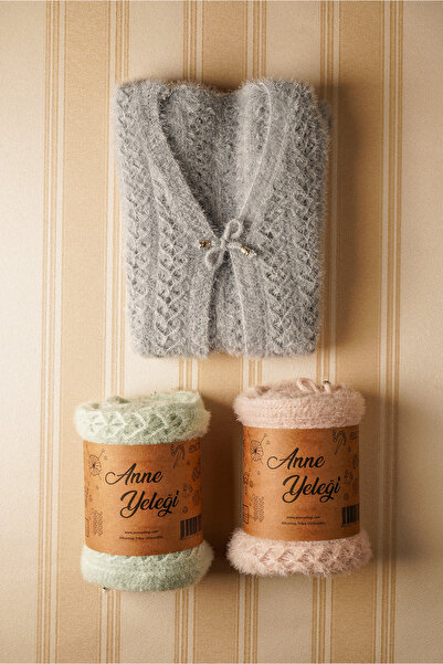 anne yeleği Simli Yumoş - Kadın Simli Ajurlu Yumuşak Dokulu Triko Yelek