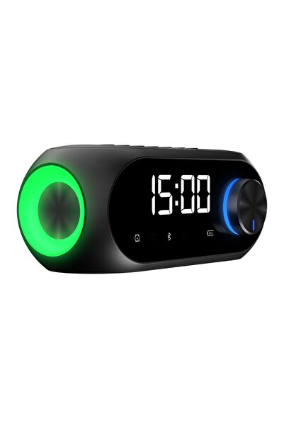 Swankay MD-W7 5W Bluetooth Hoparlör Saatli FM Radyolu Çift Alarmlı Siyah