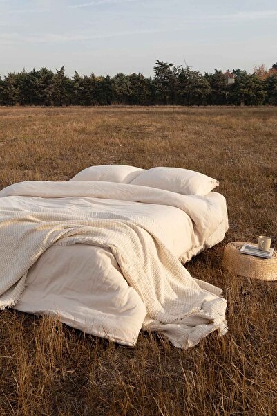 JOJOMIA Anika Double Duvet Cover Set Beige 240X220 (6 Pieces)