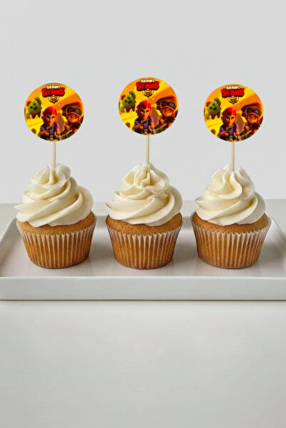 LASAGNA STORE Brawl Stars 16 Adet Pasta Cupcake Kürdanı