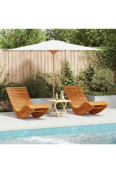 vidaxl Lounger 2-person 2 pcs Brown 154 x 60 x 74 cm Solid Acacia Wood