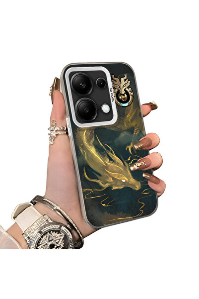 ucuc حافظة ذهبية اللون من السيليكون المتوافقة مع هاتف Xiaomi Poco M6 Pro 4G ذ...