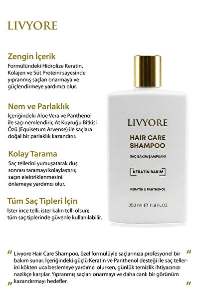 LİVYORE Hair Care Keratin Bakım Şampuanı 350 ml