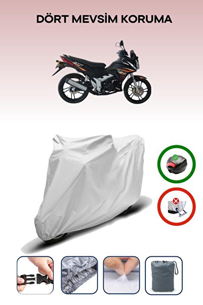 Breen حقيبة خلفية رمادية متوافقة مع كينج موتور KR-130-16 غطاء محرك دراجة نارية متوافق