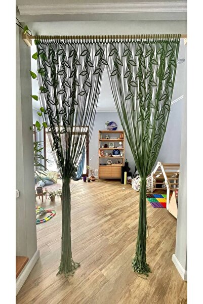 SuMavisi Makrome Yeşil Kapı Perdesi