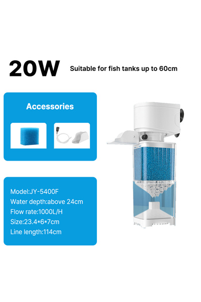 Choice3 مضخة فلتر حوض السمك 20 واط 6 في 1 غاطسة صامتة لتهوية الهواء والأكسجين...