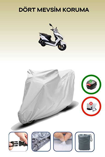 Breen Gray Rear Bag Compatible Arora Freedom 125 Compatible Motorcycle Tarpau...