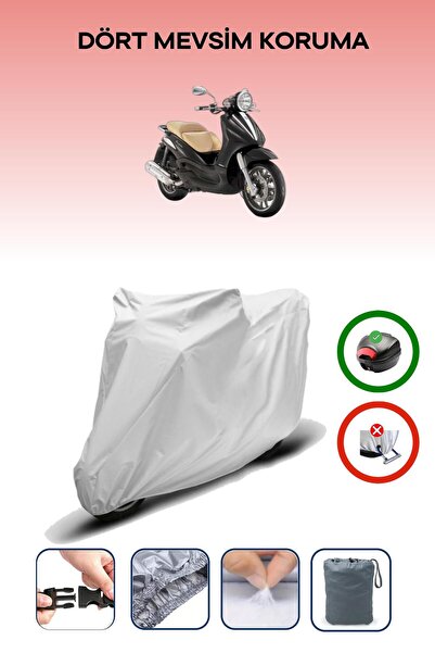 Breen Gray Rear Bag Compatible Piaggio Beverly 500 Compatible Motorcycle Tarp...