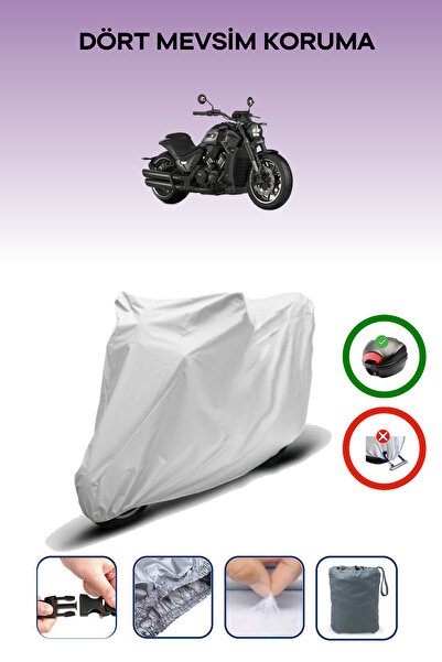 Breen Gray Rear Bag Compatible Rks C1002 V Compatible Motorcycle Tarpaulin Mo...