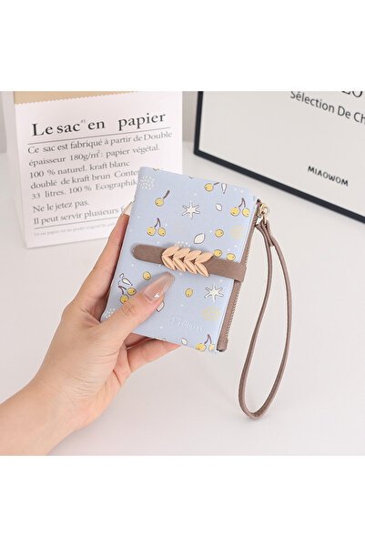 rinkadoll أناقة بسيطة: محفظة صغيرة الحجم بسحاب وحامل بطاقات مع مشبك على شكل ورقة