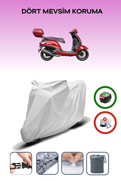 Breen غطاء خلفي رمادي اللون متوافق مع يوكي إنزو 50 غطاء محرك من القماش المشمع للدراجات النارية