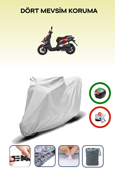 Breen حقيبة خلفية رمادية اللون متوافقة مع غطاء محرك الدراجة النارية مونديال 125 سكوتسي المتوافق مع الدراجات النارية