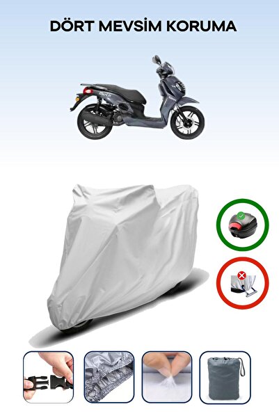 Breen Gray Rear Bag Compatible Kanuni Merlin S Compatible Motorcycle Tarpauli...