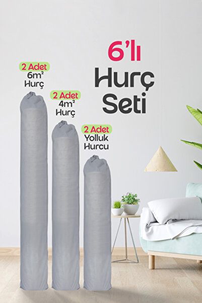 Palm Design 6 Adet Halı Hurcu Seti, Halı Kılıfı, Halı Ambalajı, Halı Organizer