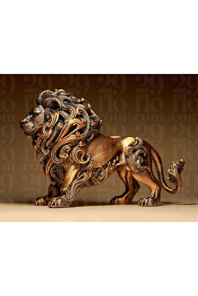 shop Barok Desenli Görkemli Aslan Heykeli - Vahşi Sanat 3D Baskı (PLA)