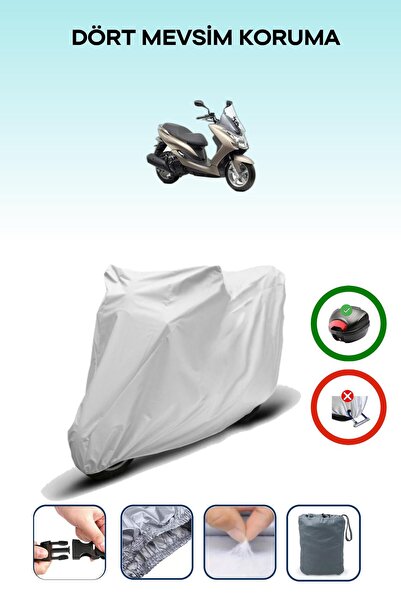 Breen Gray Rear Bag Compatible with Yamaha Majesty 125 Compatible Motorcycle ...