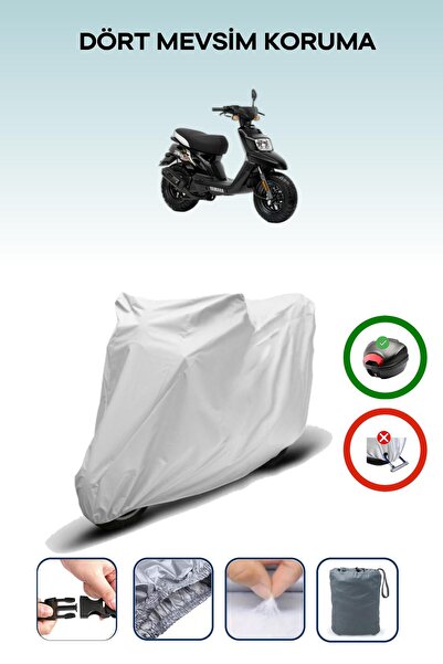 Breen Gray Rear Bag Compatible Yamaha Bw's 50 Compatible Motorcycle Tarpaulin...