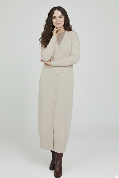 benguen Mercerized Long Cardigan N3250 Stone Color