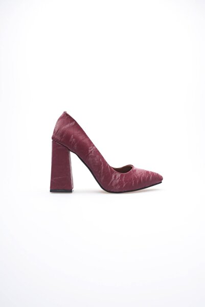 marchéo Julia Women's Burgundy Satin Heeled Shoes