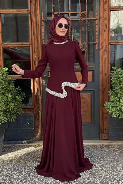 Tuay Qeen Abiye 4437 Bordo