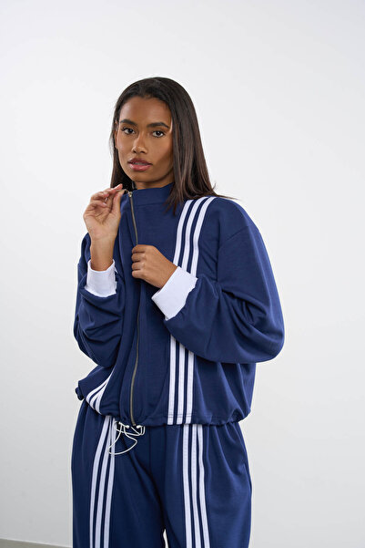 HANIQA Striped Zippered Top-Ü25160