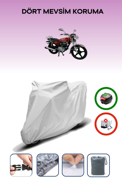 Breen حقيبة خلفية رمادية متوافقة مع غطاء محرك الدراجة النارية المتوافق مع Mondial 135 UAG