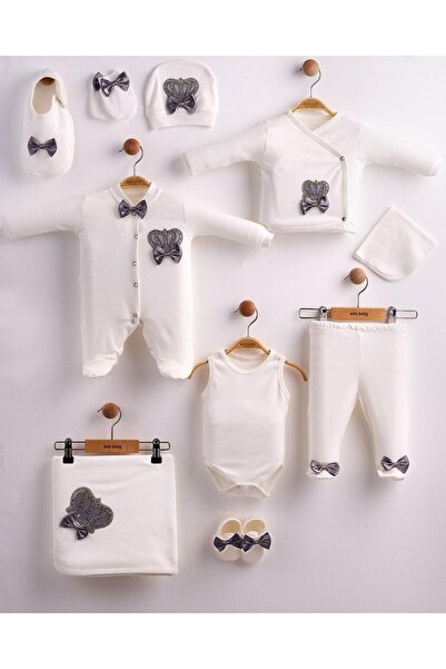 Eda Baby 10-Piece Luxury Hospital-Issued 100% Cotton Set with Bow Tie and Cro...