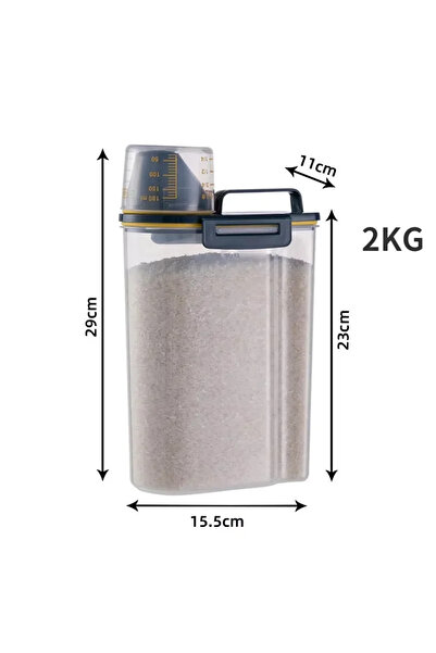 Choice 2KG blue 1.5kg/2kg Dog Cat Food Pail Plastic Storage Tank with Measuri...